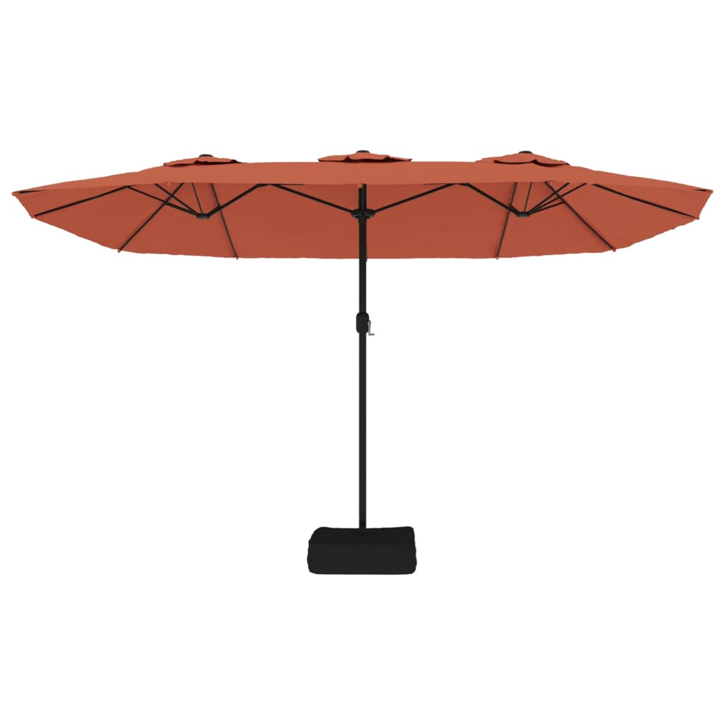 Double-Head Parasol Terracotta - 449x245 cm | UV-Protective Polyester