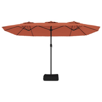 Double-Head Parasol Terracotta - 449x245 cm | UV-Protective Polyester