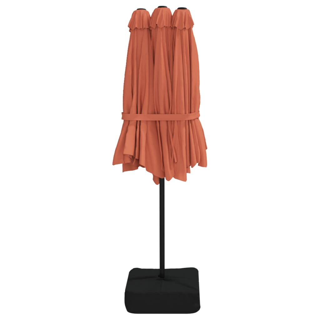 Double-Head Parasol Terracotta - 449x245 cm | UV-Protective Polyester