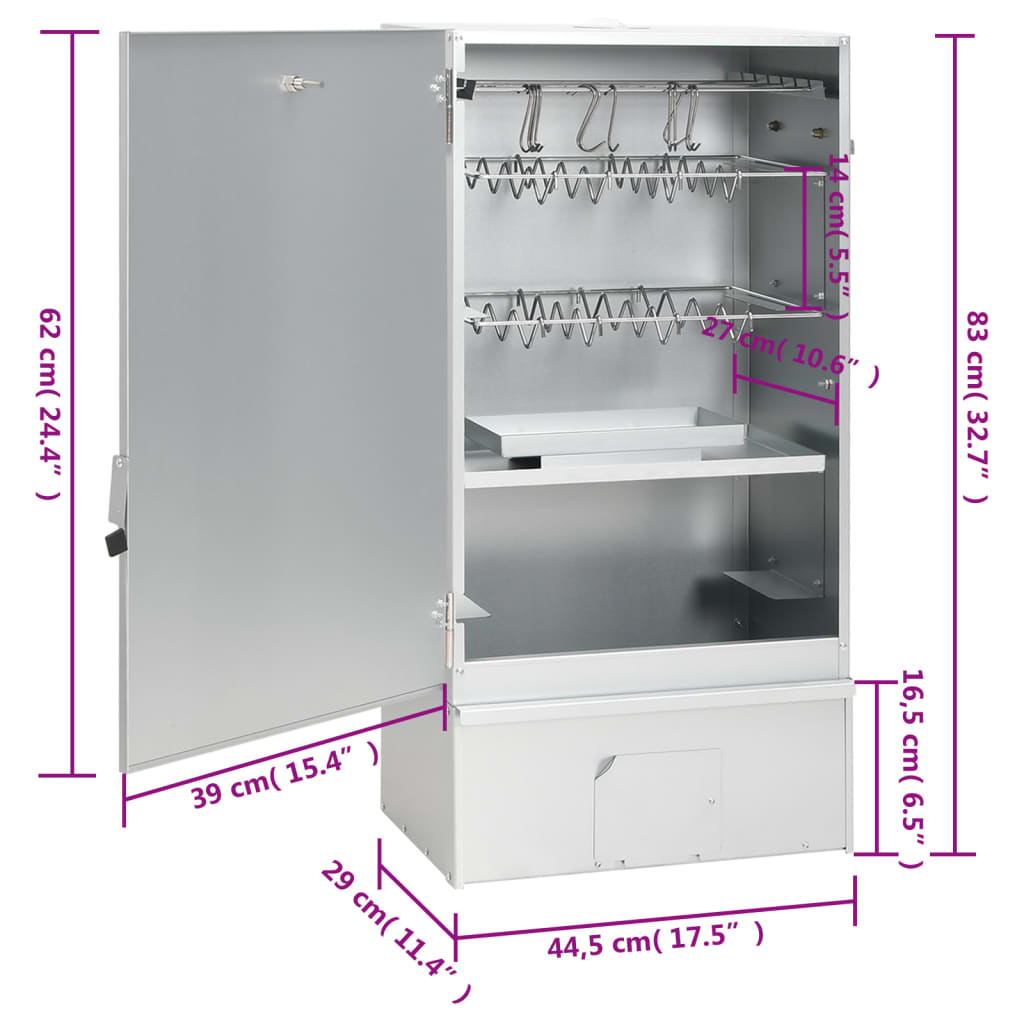 BBQ Oven Smoker with Table | Galvanised Steel