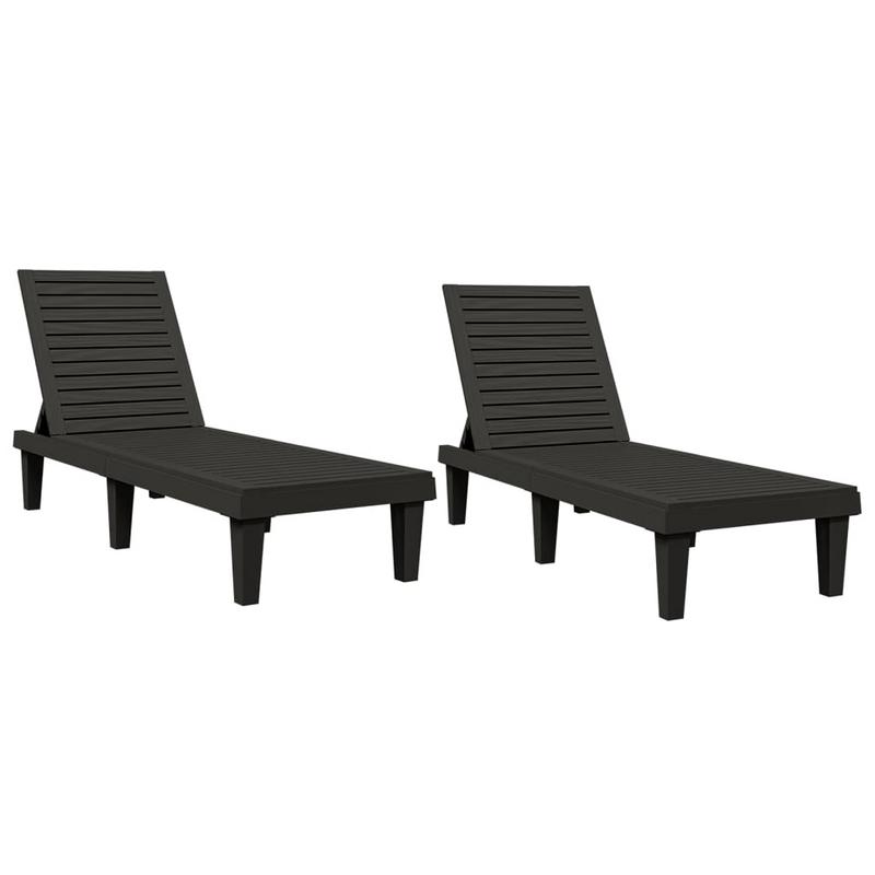 Sun Loungers 2 pcs Black - Relax in Style