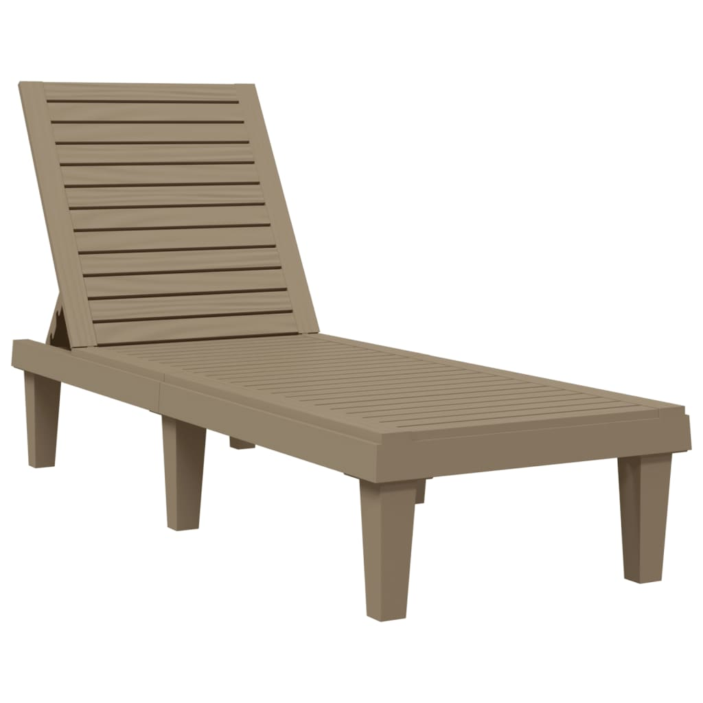 Sun Loungers 2 pcs Light Brown 155x58x83 cm Polypropylene - Relax in Style and Comfort