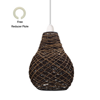 Decorative Modern Woven Rattan Pendant Lamp Cage Lighting Shade - Stylish and Unique Look