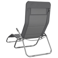 Folding Sun Loungers - 2 pcs Grey Textilene & Powder-coated Steel | Ergonomic Design, Foldable, Durable