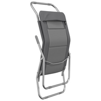 Folding Sun Loungers - 2 pcs Grey Textilene & Powder-coated Steel | Ergonomic Design, Foldable, Durable