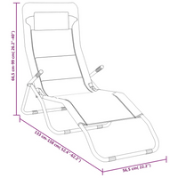 Folding Sun Loungers - 2 pcs Grey Textilene & Powder-coated Steel | Ergonomic Design, Foldable, Durable