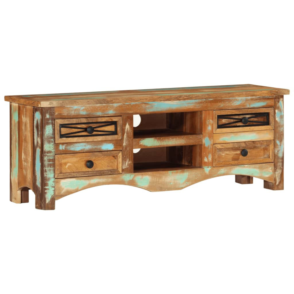 TV Cabinet 110x30x40 cm - Solid Wood Reclaimed | Sturdy and Stylish