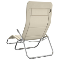 Folding Sun Loungers 2 pcs Cream Textilene & Powder-coated Steel - Outdoor Loungers