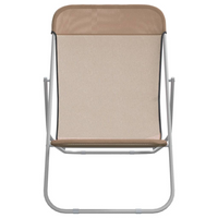 Folding Beach Chairs 2 pcs Taupe - Textilene & Powder-Coated Steel