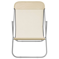 Folding Beach Chairs 2 pcs Cream | Durable & Adjustable Lounge Chair