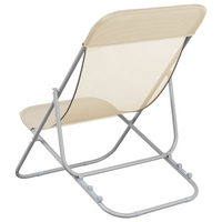 Folding Beach Chairs 2 pcs Cream | Durable & Adjustable Lounge Chair