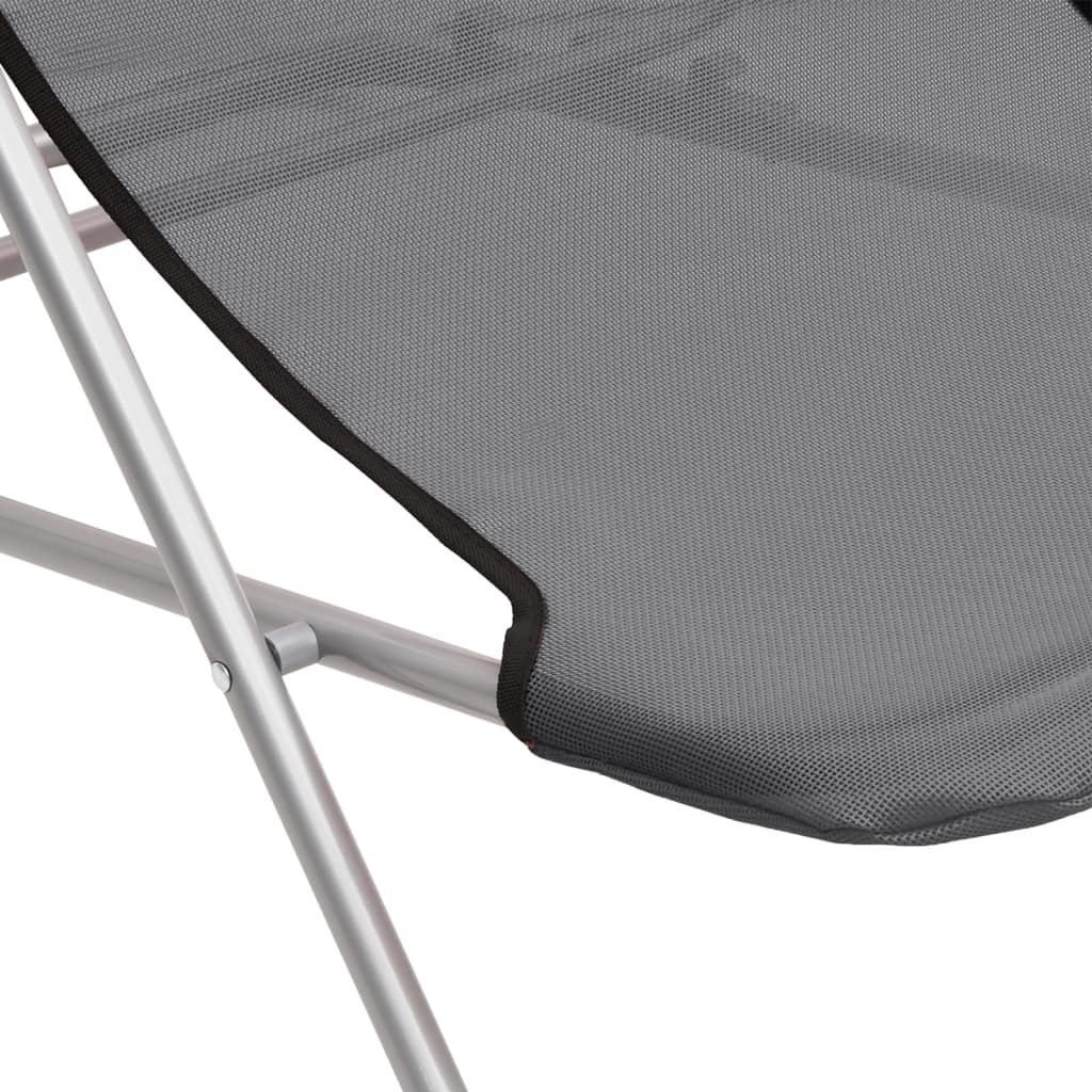 Folding Beach Chairs 2 pcs Grey | Comfortable and Durable Outdoor Seating