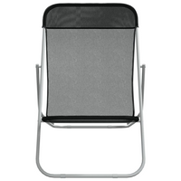 Folding Beach Chairs 2 pcs Black - Durable Textilene & Powder-coated Steel