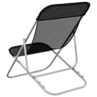 Folding Beach Chairs 2 pcs Black - Durable Textilene & Powder-coated Steel