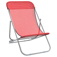 Folding Beach Chairs 2 pcs Red - Relax in Style | Shop Now