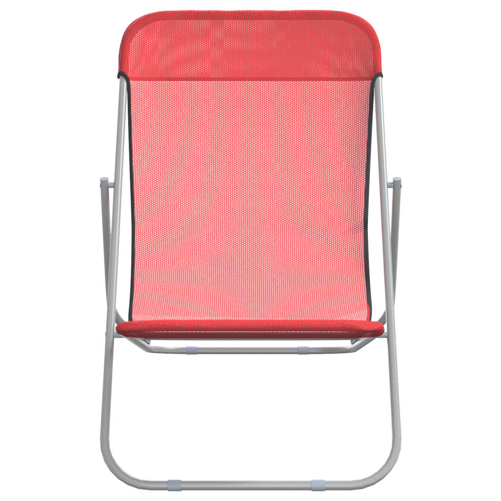 Folding Beach Chairs 2 pcs Red - Relax in Style | Shop Now