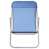 Folding Beach Chairs - Set of 2 Blue Textilene & Powder-coated Steel