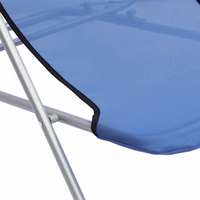 Folding Beach Chairs - Set of 2 Blue Textilene & Powder-coated Steel