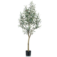 Emerald Artificial Olive Tree 140 cm in Plastic Pot - Lifelike Indoor Decor