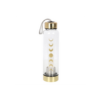 Quartz Moon Phase Glass Water Bottle - Stylish and Eco-Friendly