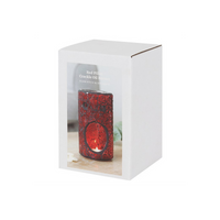 Red Pillar Crackle Glass Oil Burner | Aromatherapy and Home Decor Accessory