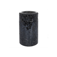 Black Crackle Glass Pillar Oil Burner - Elegant and Functional Home Decor