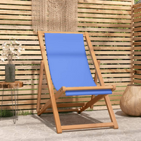 Deck Chair Teak 56x105x96 cm Blue - Durable and Comfortable