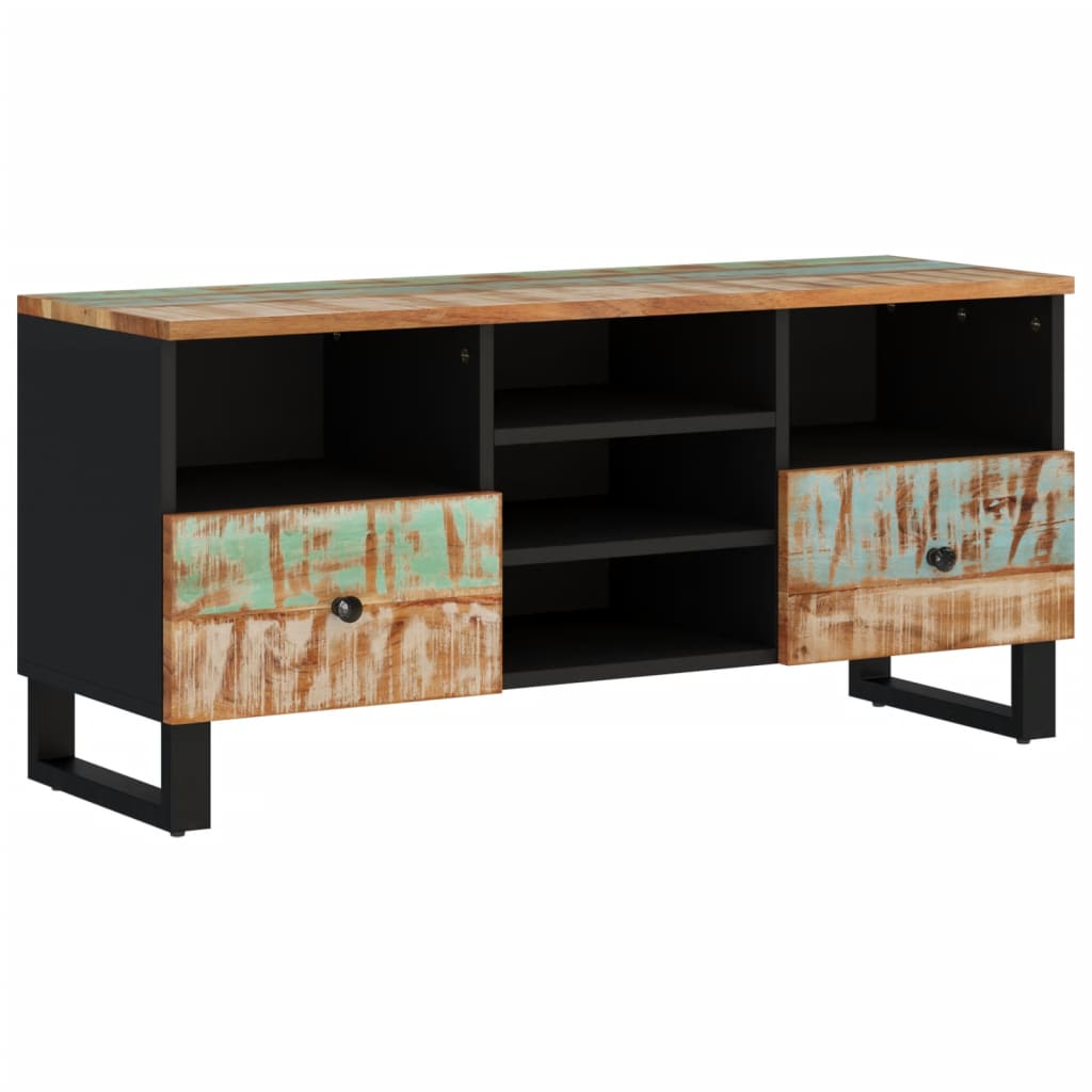 TV Cabinet 100x33x46 cm - Solid Wood Reclaimed and Engineered Wood