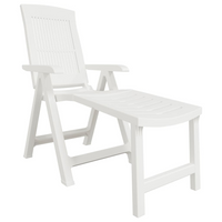 Sun Lounger White Plastic - Comfortable Outdoor Lounger