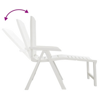 Sun Lounger White Plastic - Comfortable Outdoor Lounger