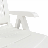 Sun Lounger White Plastic - Comfortable Outdoor Lounger