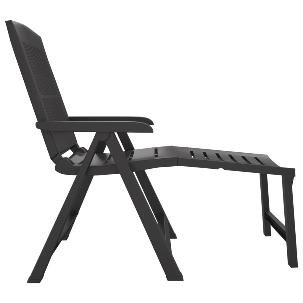 Sun Lounger Anthracite Plastic | Outdoor Garden Patio Furniture