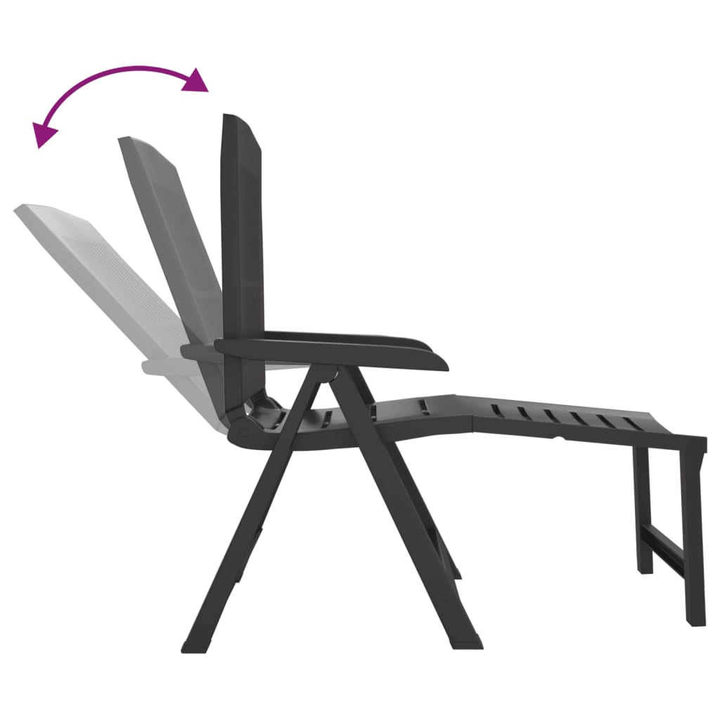 Sun Lounger Anthracite Plastic | Outdoor Garden Patio Furniture