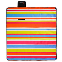 Meteor 77054 Picnic Blanket - Multicolored Stripes - 180 x 200 cm