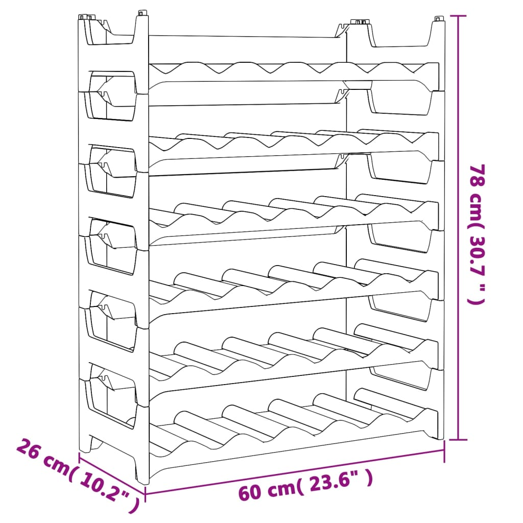 Wine Rack for 36 Bottles - Stackable Wine Shelf for Stylish Wine Storage