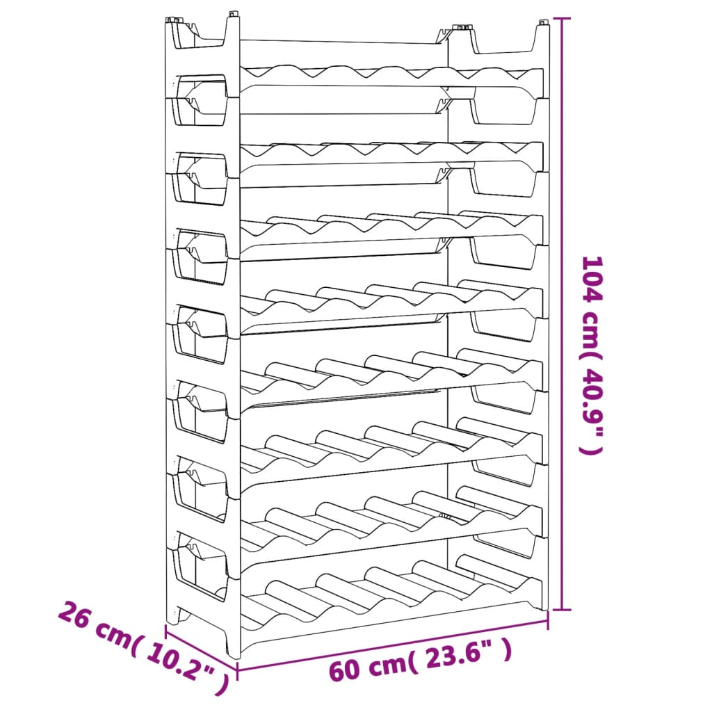 Wine Rack for 48 Bottles - Stackable and Weather Resistant