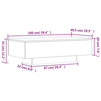 Coffee Table White 100x49.5x31 cm - Engineered Wood | Elegant Living Room Furniture