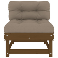 Middle Sofa with Cushions - Honey Brown Solid Wood Pine | Comfortable Outdoor Furniture