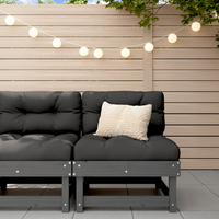 Middle Sofa with Cushions - Grey Solid Wood Pine - Comfortable and Stylish Outdoor Furniture