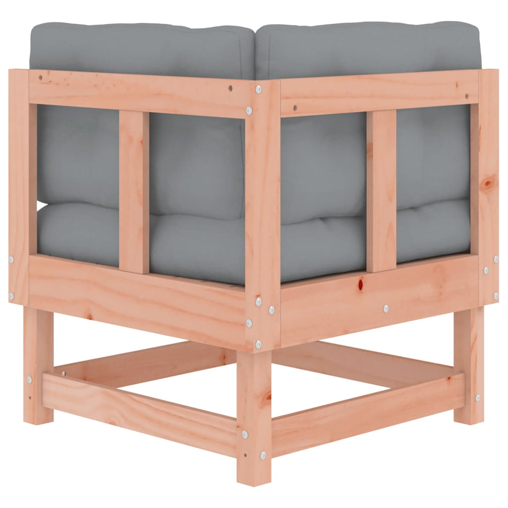 Corner Sofa with Cushions | Solid Wood Douglas | Outdoor Garden Furniture