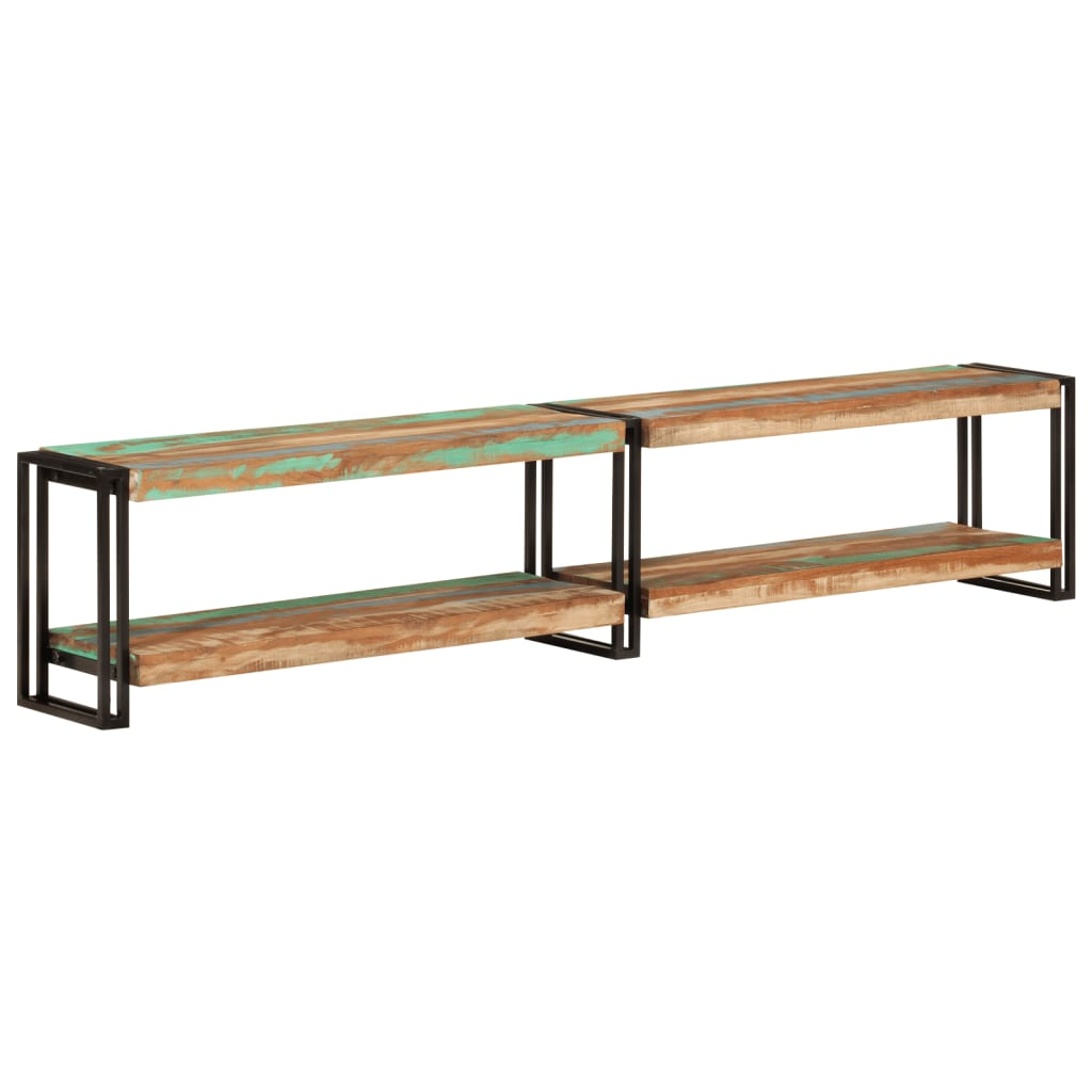 TV Cabinet 200x30x40 cm - Solid Wood Reclaimed | Trendy Design, Ample Storage Space, Metal Frame