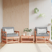 Garden Chairs with Cushions - Set of 2, Solid Wood Douglas