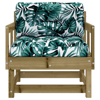 Garden Chairs with Cushions | Set of 2, Impregnated Wood Pine - Outdoor Furniture