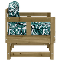 Garden Chairs with Cushions | Set of 2, Impregnated Wood Pine - Outdoor Furniture