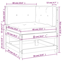 Corner Sofa with Cushions - White Solid Wood Pine | Garden Patio Furniture
