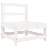 Middle Sofa with Cushions - White Solid Wood Pine | Shop Now