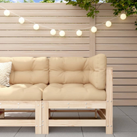 Corner Sofa with Cushions | Solid Wood Pine | Outdoor Garden Furniture