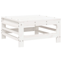 Garden Footstools with Cushions - White Solid Wood Pine