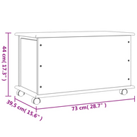 Storage Chest with Wheels ALTA White 73x39.5x44 cm Solid Wood Pine - Organize Your Living Space