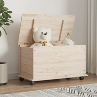 Storage Chest with Wheels ALTA 73x39.5x44 cm Solid Wood Pine - Organize Your Space with Style